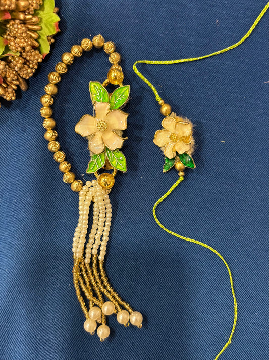 Flower Bracelet & Rakhi Set
