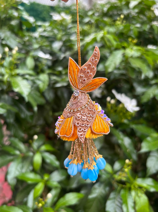 Orange Lumba with Blue Drops