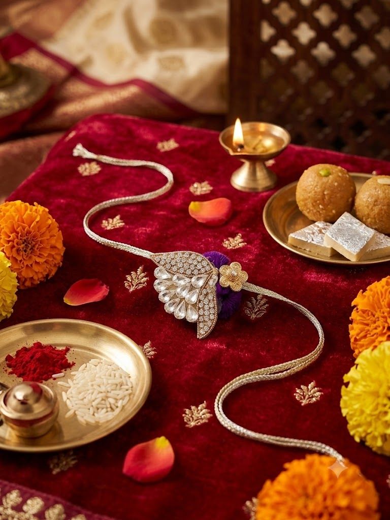 Peacock Style Feather Rakhi