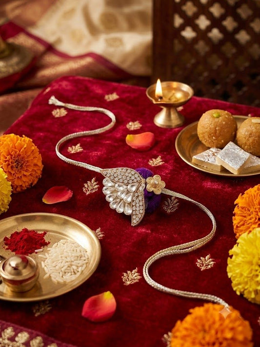 Peacock Style Feather Rakhi