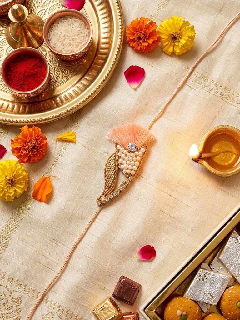 Peach Long Style Rakhi