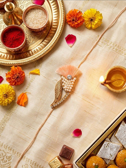 Peach Long Style Rakhi